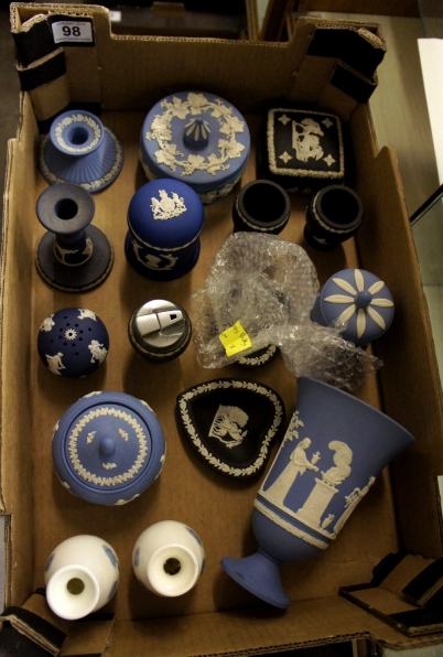 Appraisal: A collection of Wedgwood Black light and dark blue Jasperware