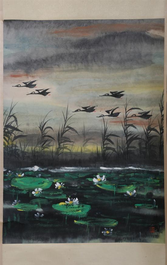 Appraisal: AFTER LIN FENGMIAN Chinese - BIRDS ink and color on