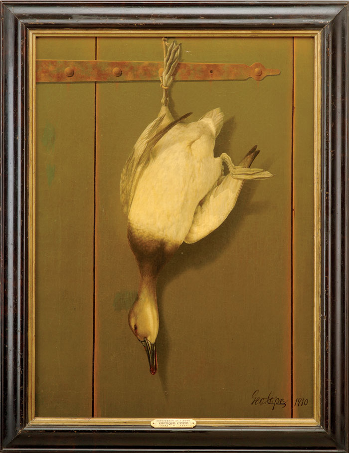 Appraisal: GEORGE COPE AMERICAN - CANVASBACK ON A DOOR Oil on