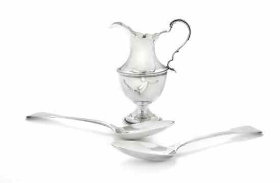 Appraisal: A George III Silver Creamer Hester Bateman London of footed