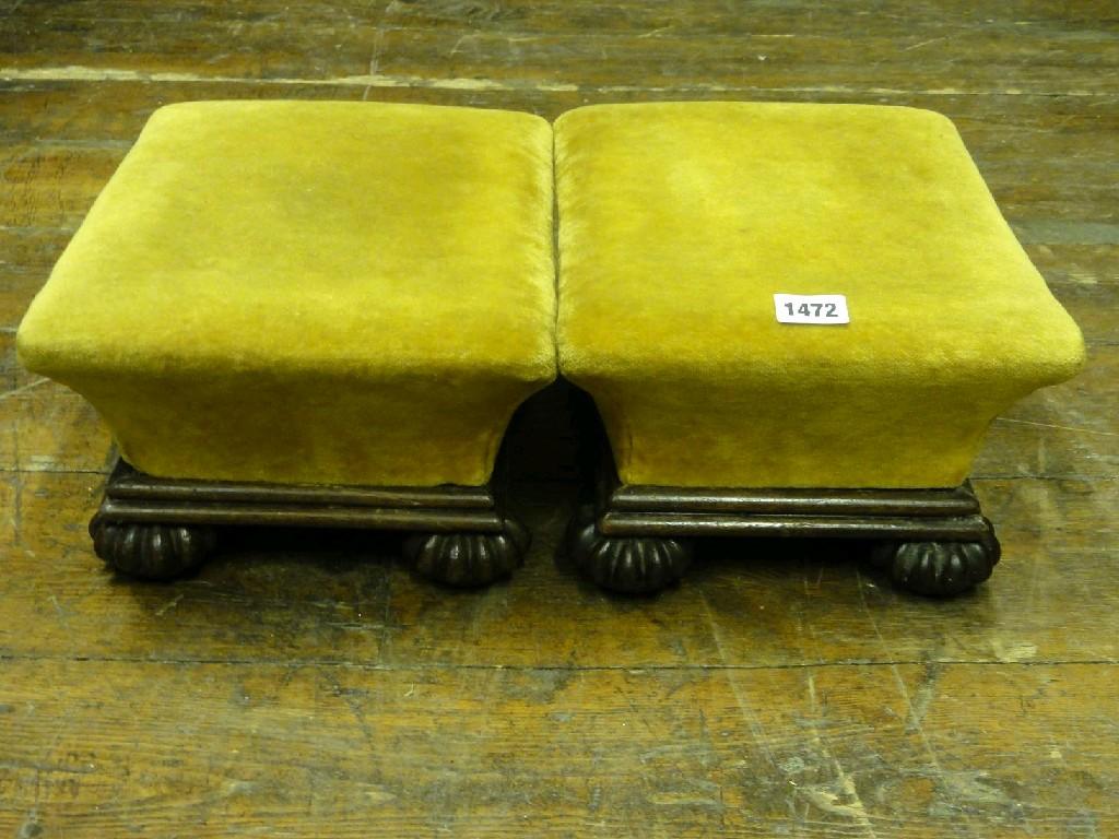 Appraisal: A pair of late Regency William IV footstools crushed velvet