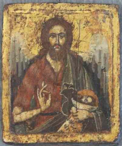 Appraisal: Greek Icon on Wood Panel Possibly th C CretanSchool With