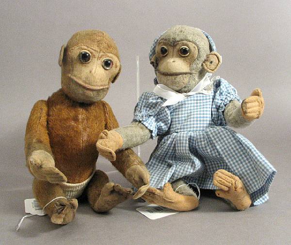 Appraisal: German Yes No Monkeys Two early Schuco articulating monkeys measuring