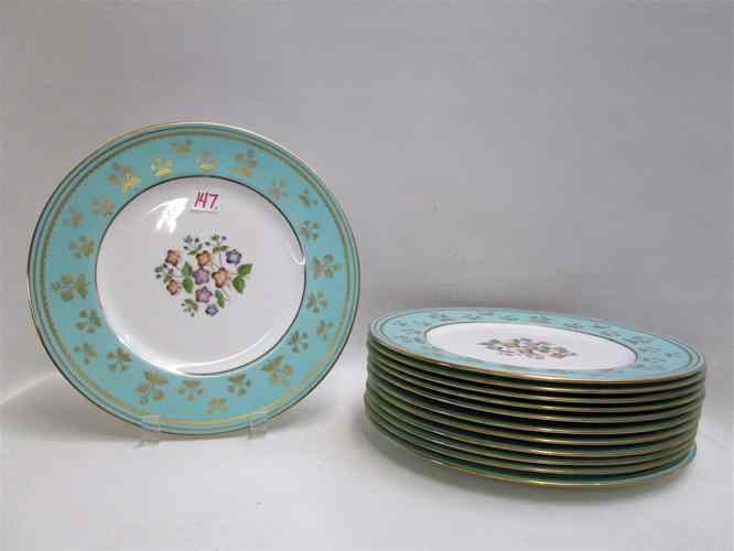 Appraisal: TWELVE WEDGWOOD BONE CHINA DINNER PLATES in ''Pimpernel'' pattern W