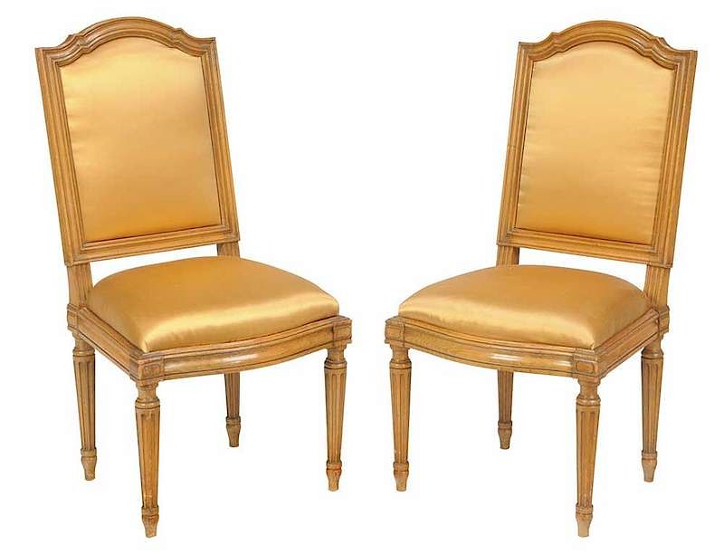 Appraisal: Pair Provincial Louis XVI Style Side Chairs mid th century