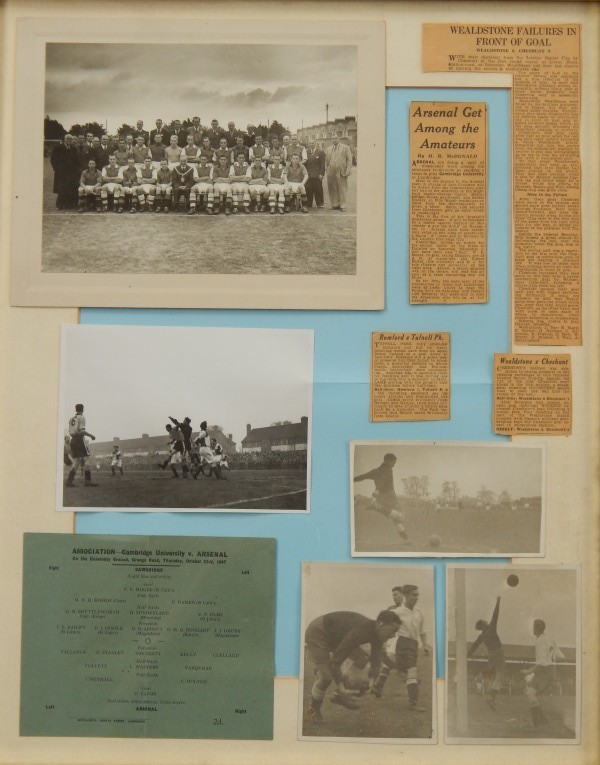 Appraisal: A framed montage relating to amateur football to include a