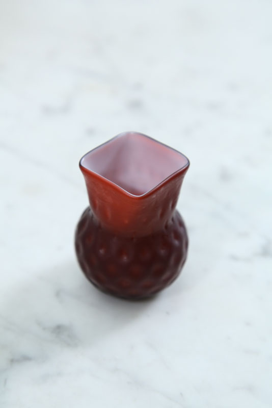 Appraisal: TOOTHPICK HOLDER Cut Velvet with bulbous body and square rim