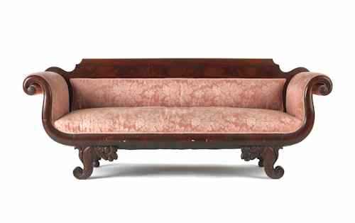 Appraisal: Classical mahogany sofa ca