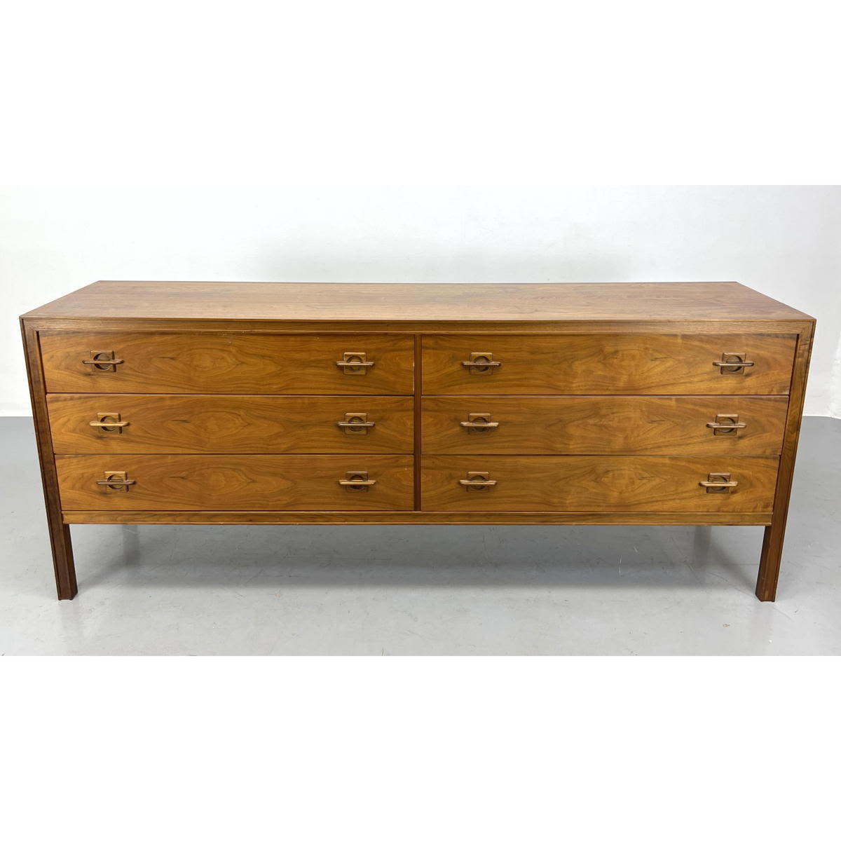 Appraisal: Danish Modern Teak Low dresser Cabinet with Drawers Dimensions H