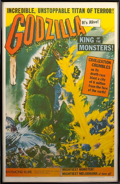 Appraisal: Godzilla King of the Monsters Trans World one-sheet condition C