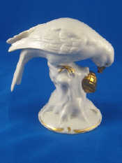 Appraisal: Dresden A porcelain model of a crossbill with a fircone