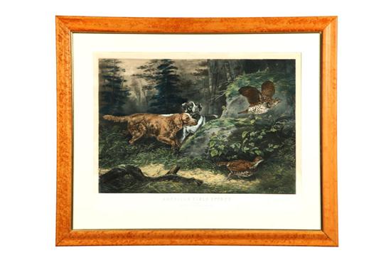 Appraisal: AMERICAN FIELD SPORTS FLUSH'D BY CURRIER IVES Handcolored lithograph on