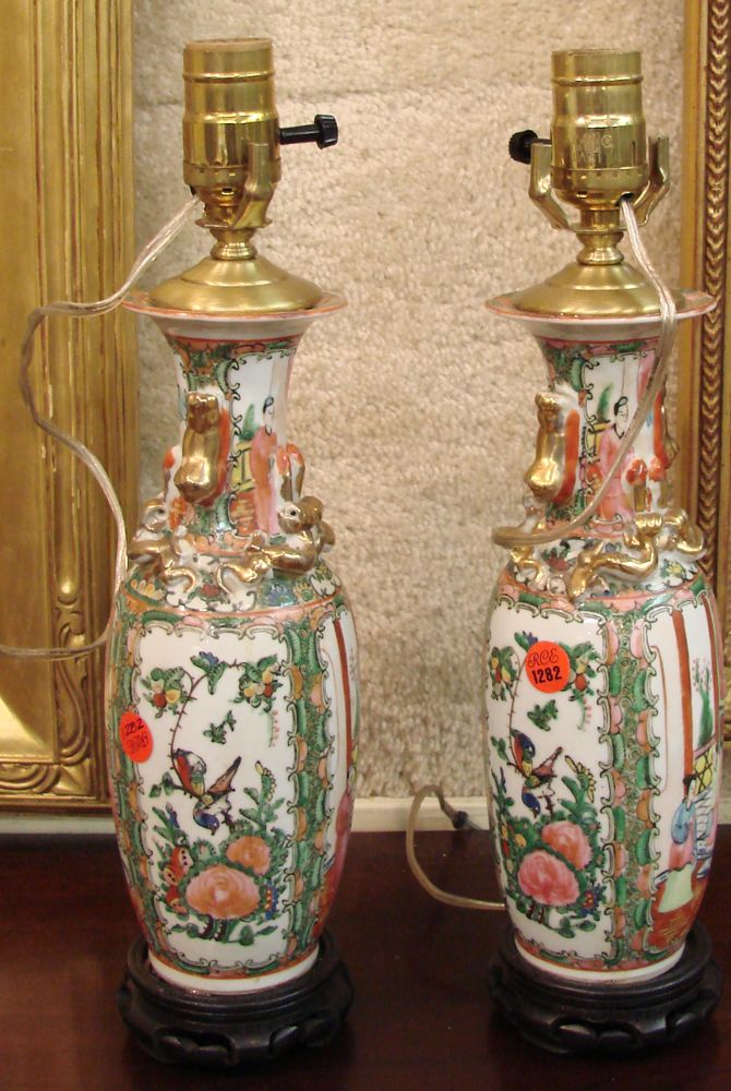 Appraisal: PAIR OF CHINESE EXPORT ROSE MEDALLION PORCELAIN VASES Circa With