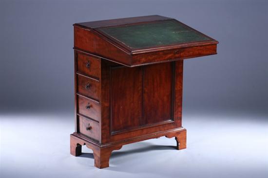 Appraisal: ENGLISH MAHOGANY DAVENPORT Early th Century Of typical form with