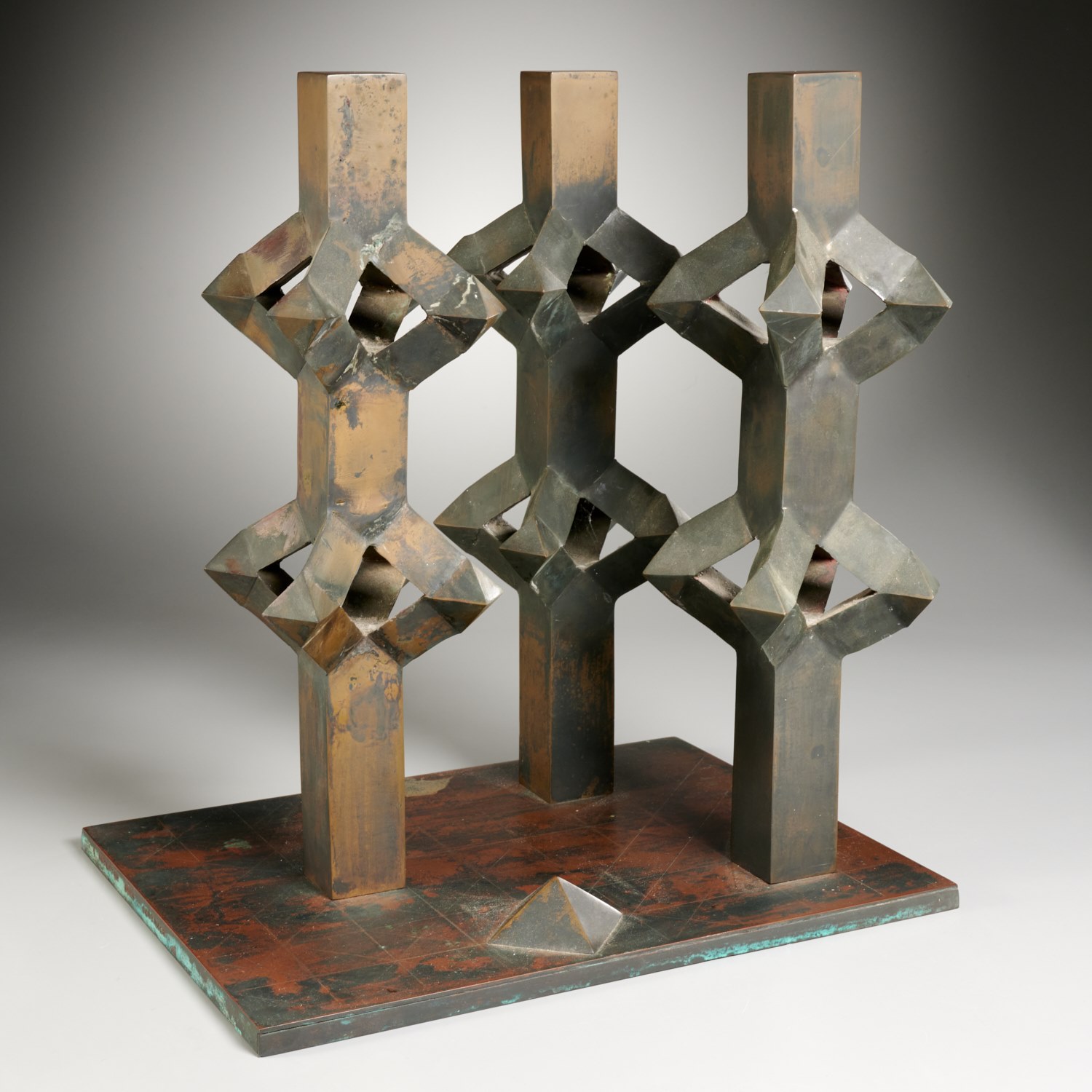 Appraisal: LESLIE THORNTON PATINATED BRONZE SCULPTURE Leslie Thornton British - Sanctuary