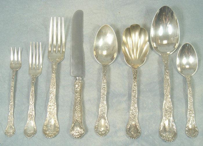 Appraisal: pcs Gorham Meadow pattern sterling silver flatware c o teaspoons