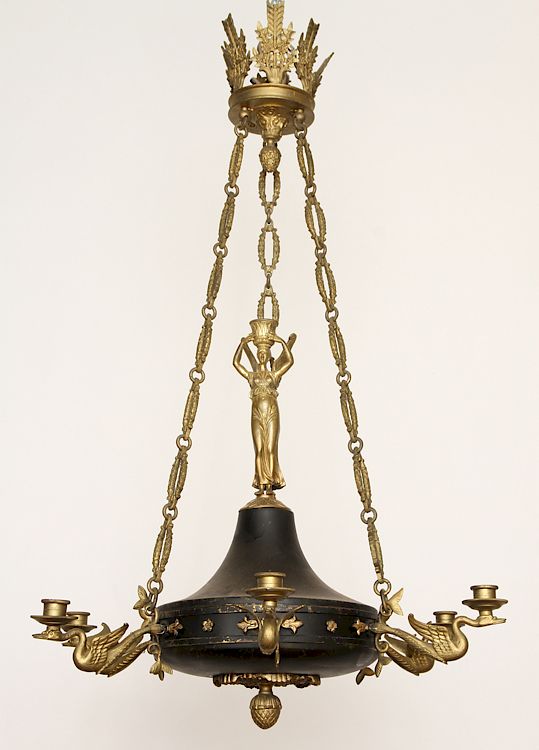 Appraisal: FRENCH EMPIRE SIX LIGHT CHANDELIER C A French Empire six