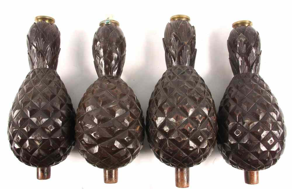 Appraisal: BED FINIAL CANDLEHOLDERS - Four Candleholders for the top of