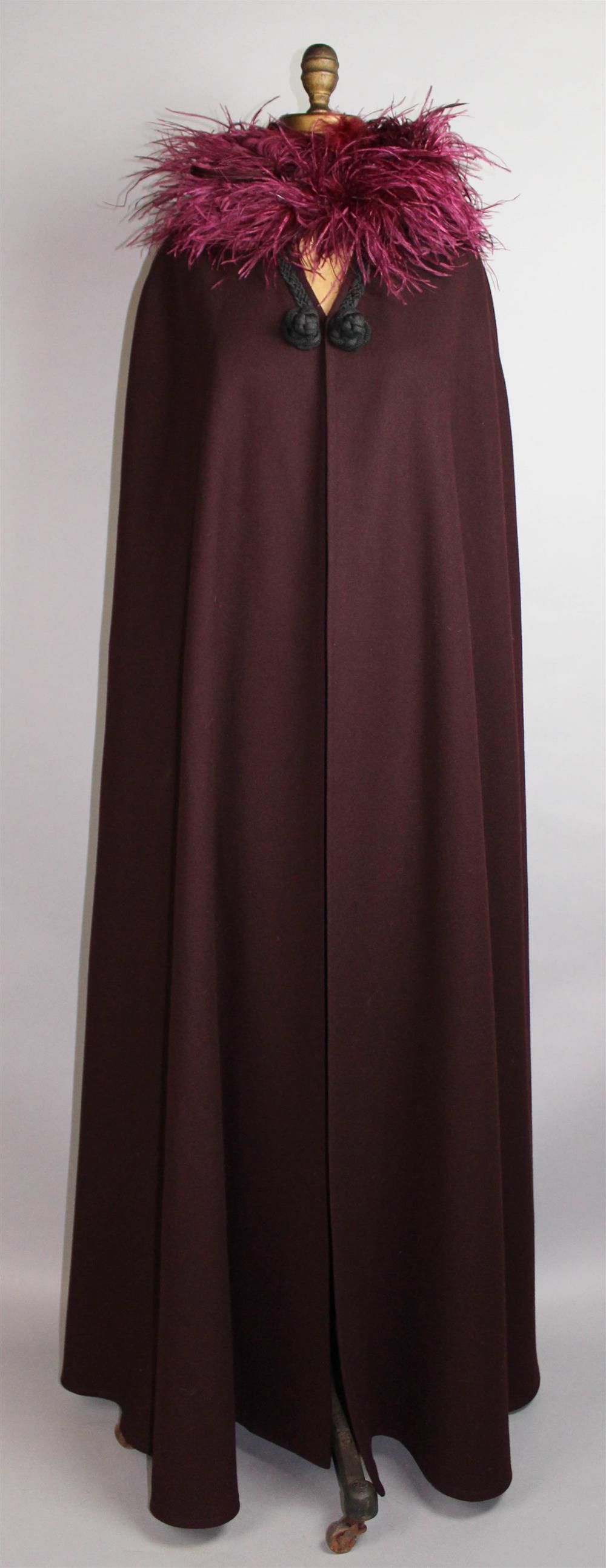 Appraisal: YVES SAINT LAURENT FULL LENGTH PURPLE WOOL CAPE the Yves