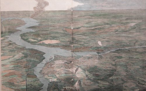 Appraisal: Two in lot Lithograph - General Bird's Eye View of