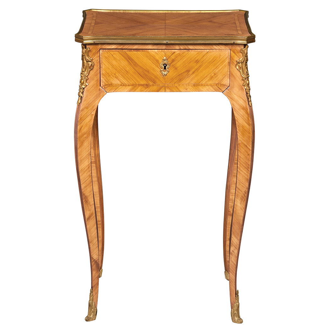 Appraisal: Louis XV Gilt-Bronze Mounted Tulipwood Marquetry Table Pierre Roussel third