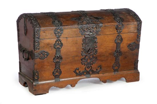 Appraisal: DOME TOP TRUNK European nd half- th century mixed woods