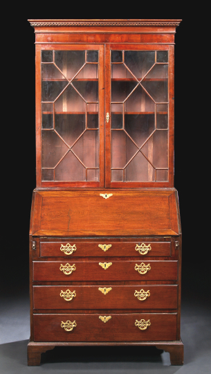 Appraisal: George III Mahogany Secretary Bookcase fourth quarter th century and