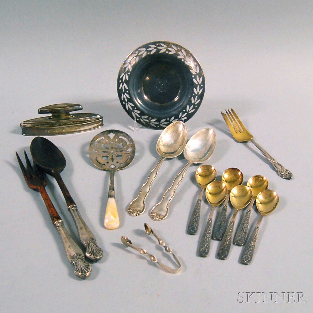 Appraisal: Small Group of Assorted Items including silver-plated spoons a sterling-handled