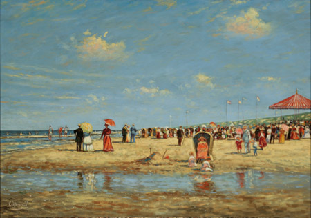 Appraisal: Cornelis Koppenol Dutch - A Day at the Beach Signed