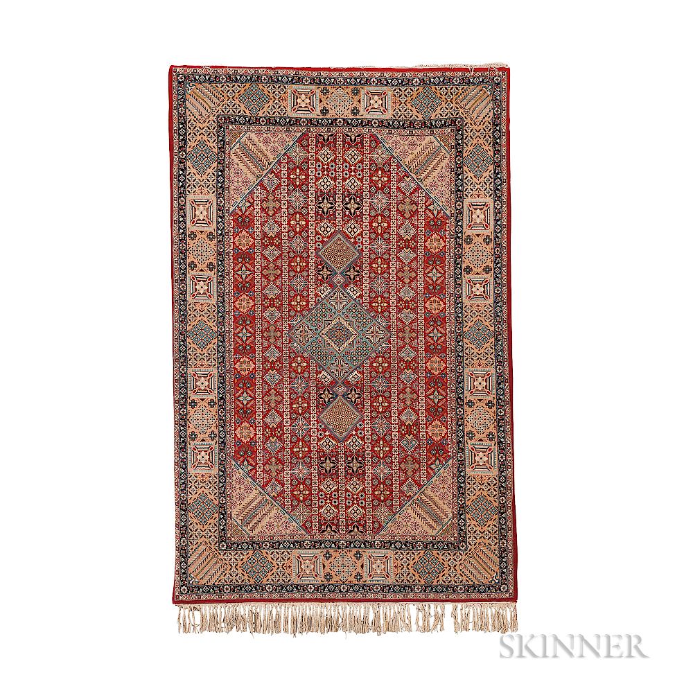 Appraisal: Nain Rug Nain Rug Iran c silk foundation numerous silk