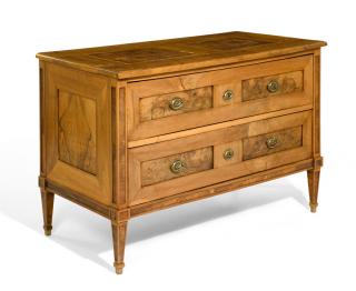 Appraisal: A LATE TH CENTURY GERMAN TWO-DRAWER WALNUT COMMODE Late th