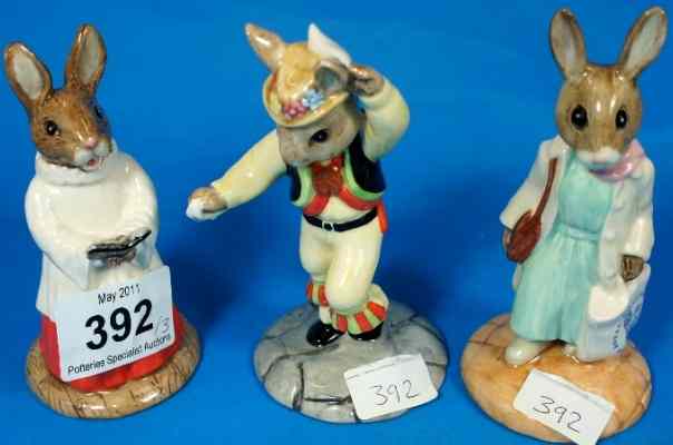 Appraisal: Royal Doulton Bunnykins Figures Choir Singer DB Shopper DB and