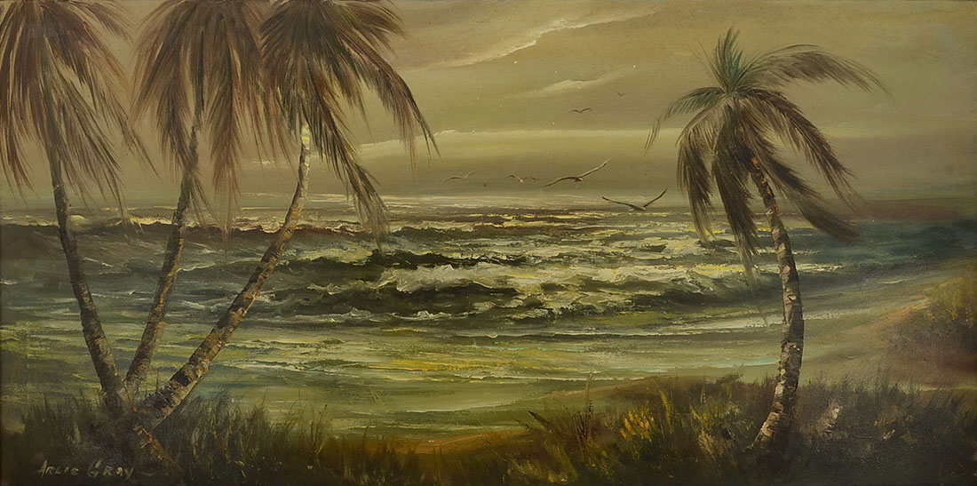 Appraisal: GRAY Arlie American th Century Florida coastal stormy beachfront scene