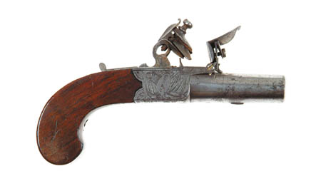 Appraisal: NOCK BOXLOCK FLINTLOCK PISTOL Cal - rnd bbl marked number