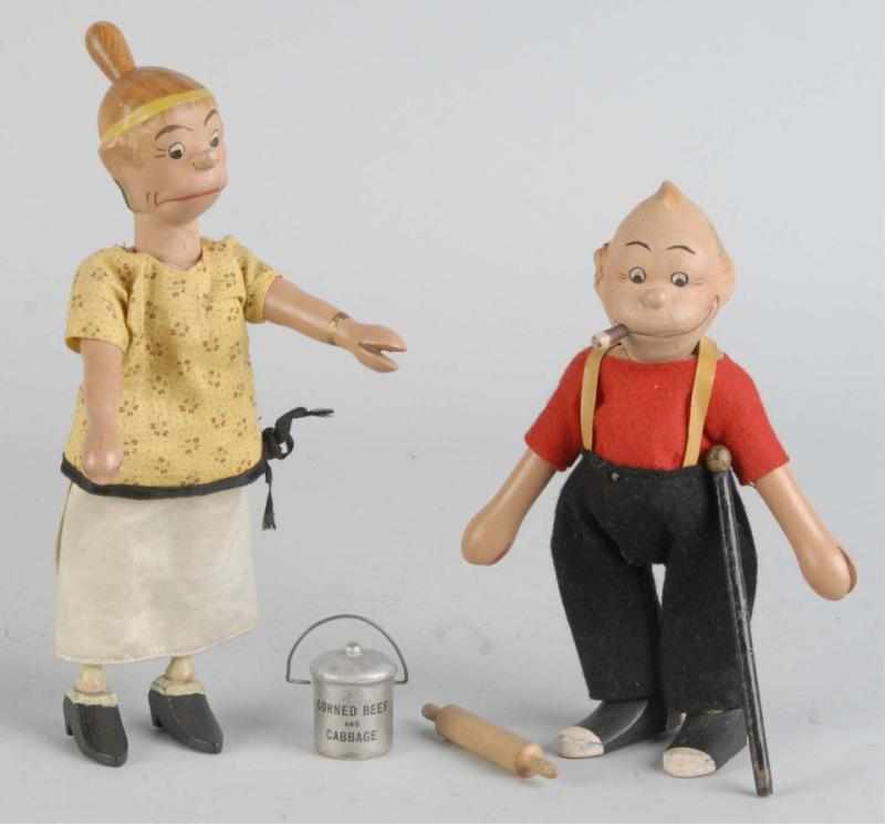 Appraisal: Schoenhut Maggie Jiggs Figures Description All original Retains original cabbage