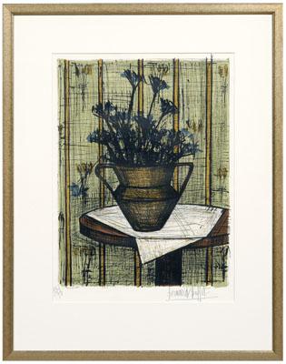 Appraisal: Bernard Buffet lithograph French - still life with vase of