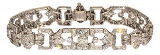 Appraisal: Hennell Art Deco diamond and platinum bracelet Hennell Art Deco