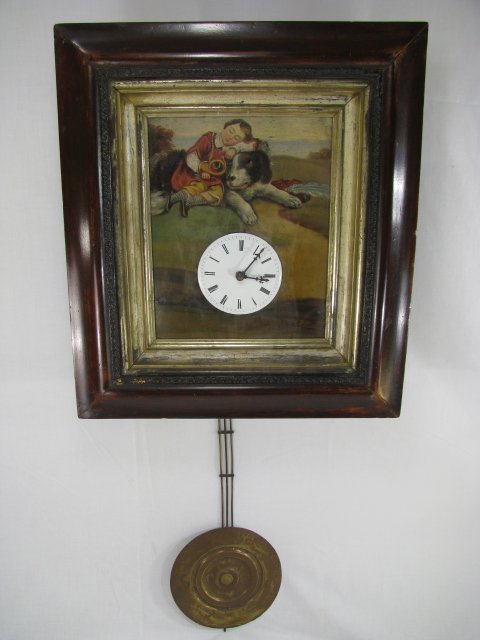 Appraisal: An unusual probably German possibly hand made clock with painting