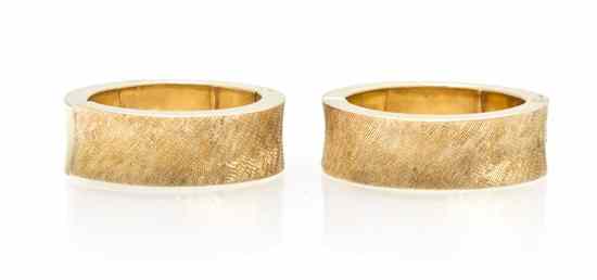 Appraisal: A Pair of Karat Yellow Gold Clip Hoop Earrings with