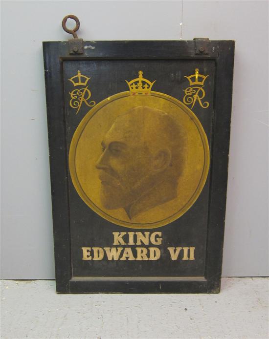 Appraisal: Early th century pub sign 'King Edward VII' each side