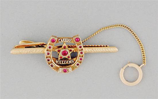 Appraisal: Carbine Williams gold tie clip by Bohlin circa custom made