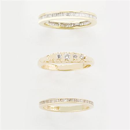 Appraisal: Group of Three Diamond Rings Estimate -