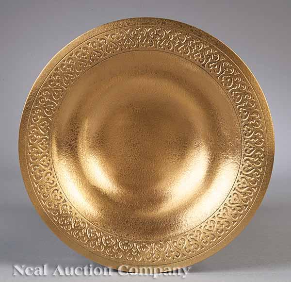 Appraisal: A Tiffany Studios Gilt Bronze Plate marked Tiffany Studios New