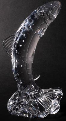 Appraisal: A Waterford cut glass figure of a salmon cm high