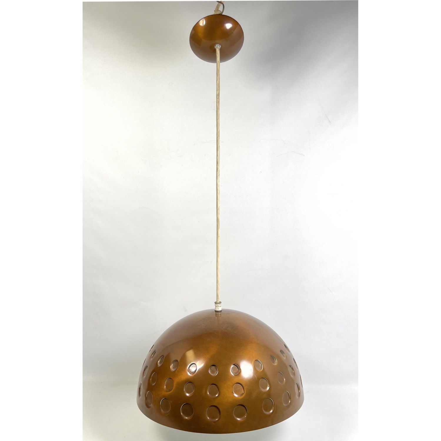 Appraisal: Copper Tone Dome Pendant Lamp Chandelier Measurement only for lampshade