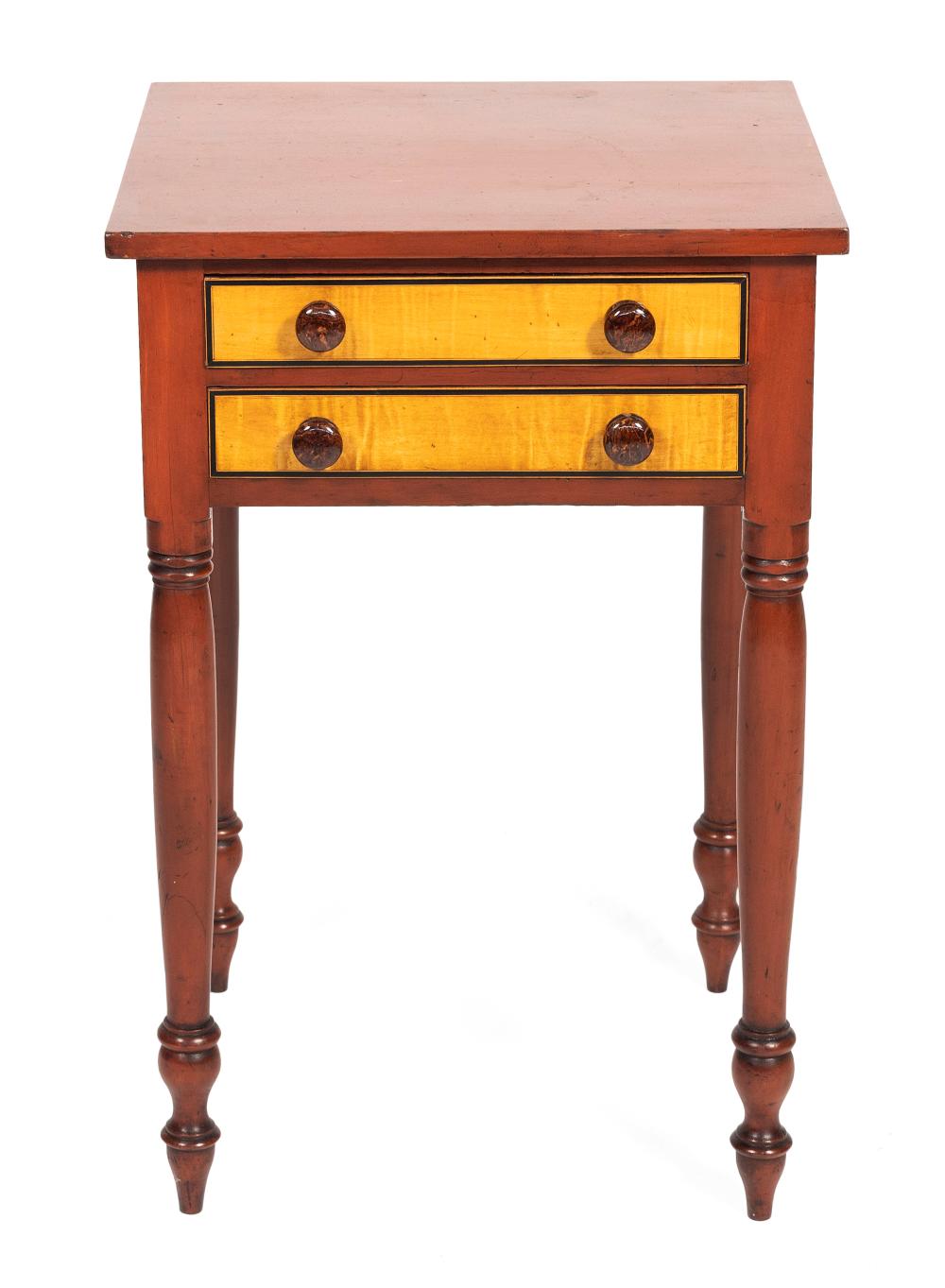 Appraisal: SHERATON TWO-DRAWER STAND TH CENTURY HEIGHT WIDTH DEPTH SHERATON TWO-DRAWER