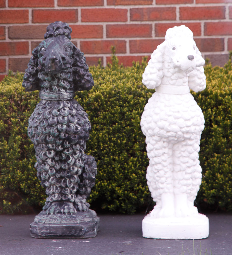 Appraisal: - Pair French Poodle Garden Ornaments Pair of French poodle