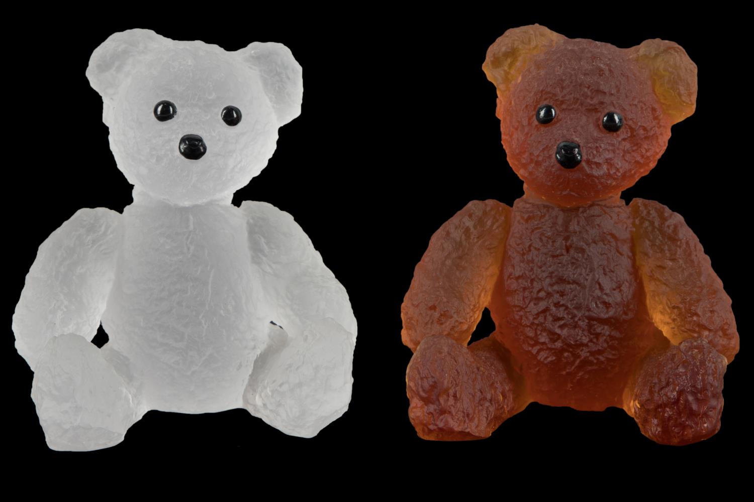 Appraisal: TWO SERGE MANSAU FOR DAUM CRYSTAL TEDDY BEARS Two Limited