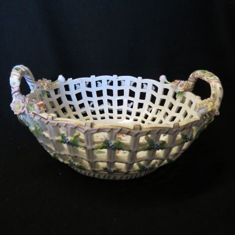 Appraisal: Fine Porcelain Basket handpainted applied florals