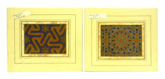 Appraisal: Two mid- th C lithographs of elaborate geometric designs including